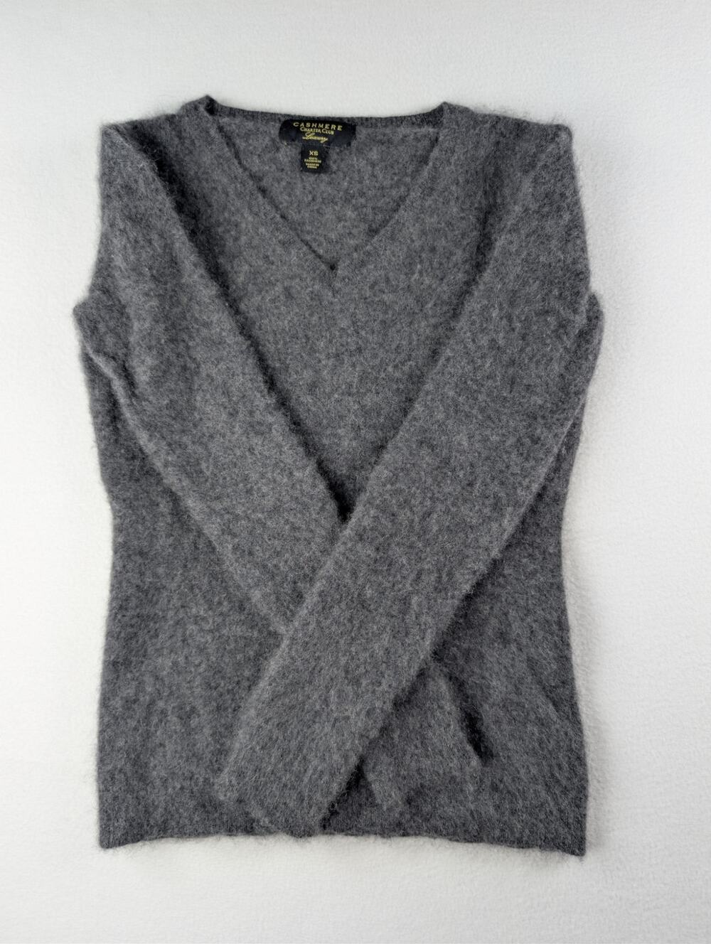 Charter Club Luxury 100% Cashmere Gray V-Neck Sweater Women’s XS Quiet Luxury